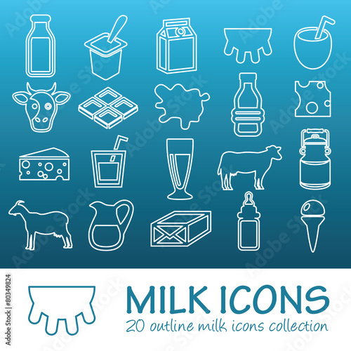 outline milk icons