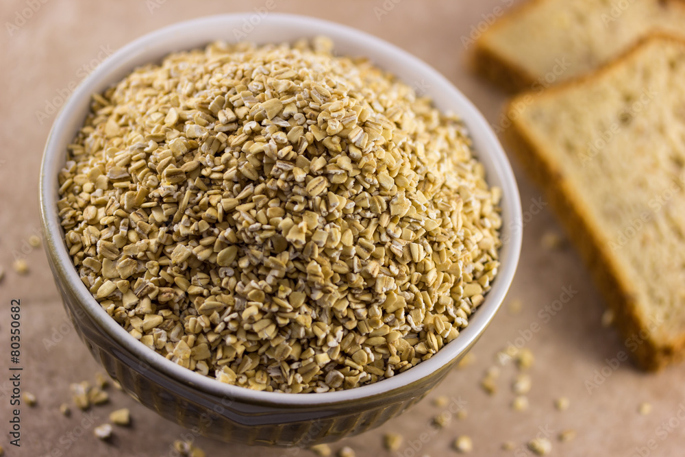 Bowl of Oats with Bread Bowl of Oats with Bread