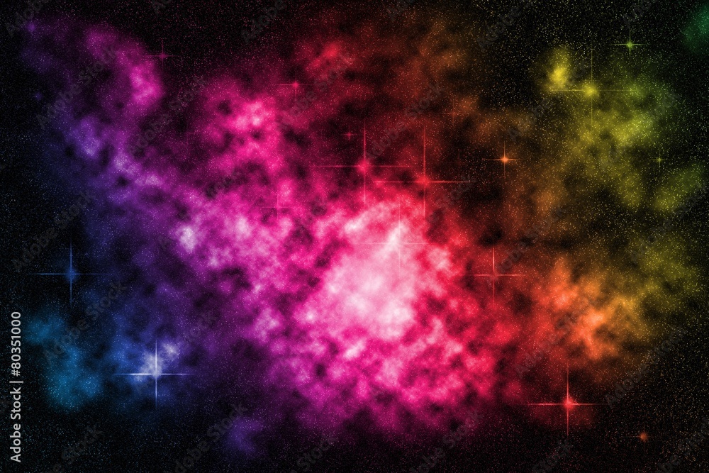 Deep space starfield with colorful nebula, background