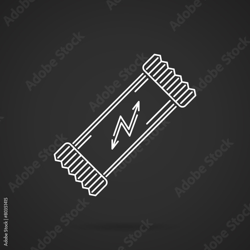 Protein bar white line vector icon