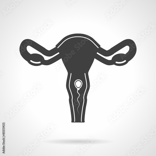 Uterine black vector icon