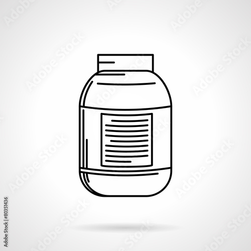 Creatine supplements flat line vector icon