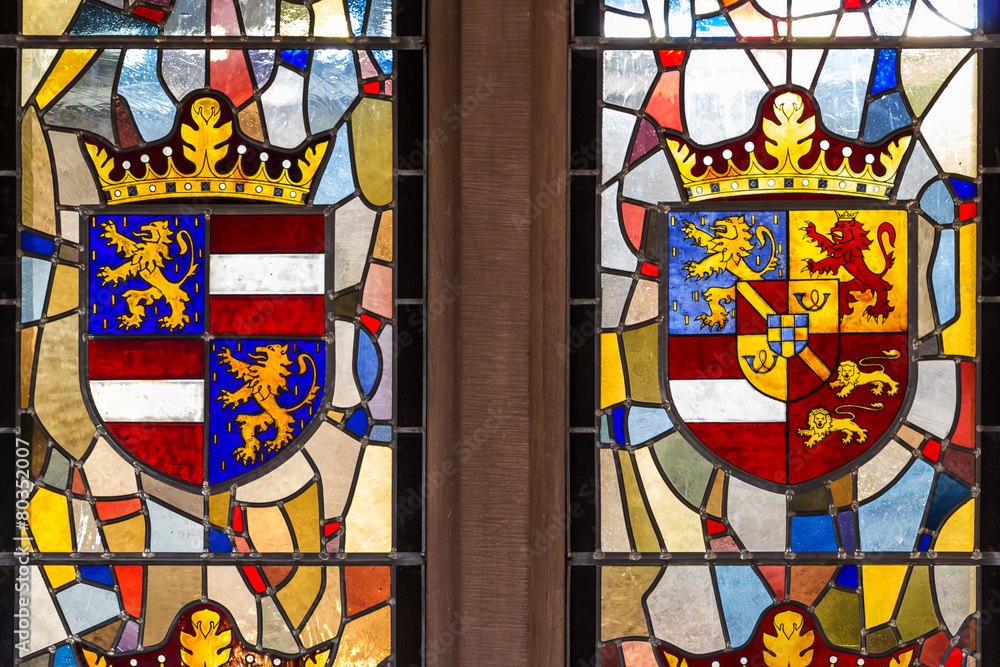 Obraz premium Stained glass in Vianden, Luxembourg