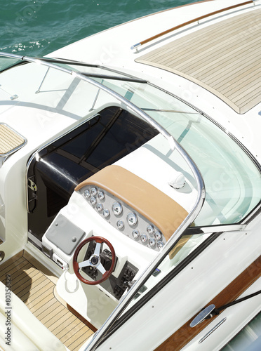 detail of motor yacht boat