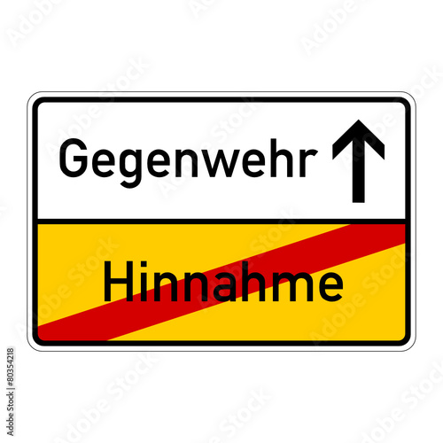 ortsschild hinnahme gegenwehr I