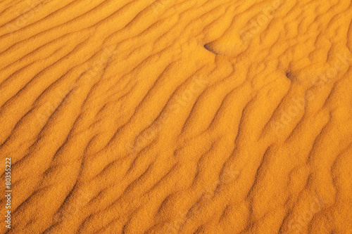 Desert sand background. Gold desert into the sunset