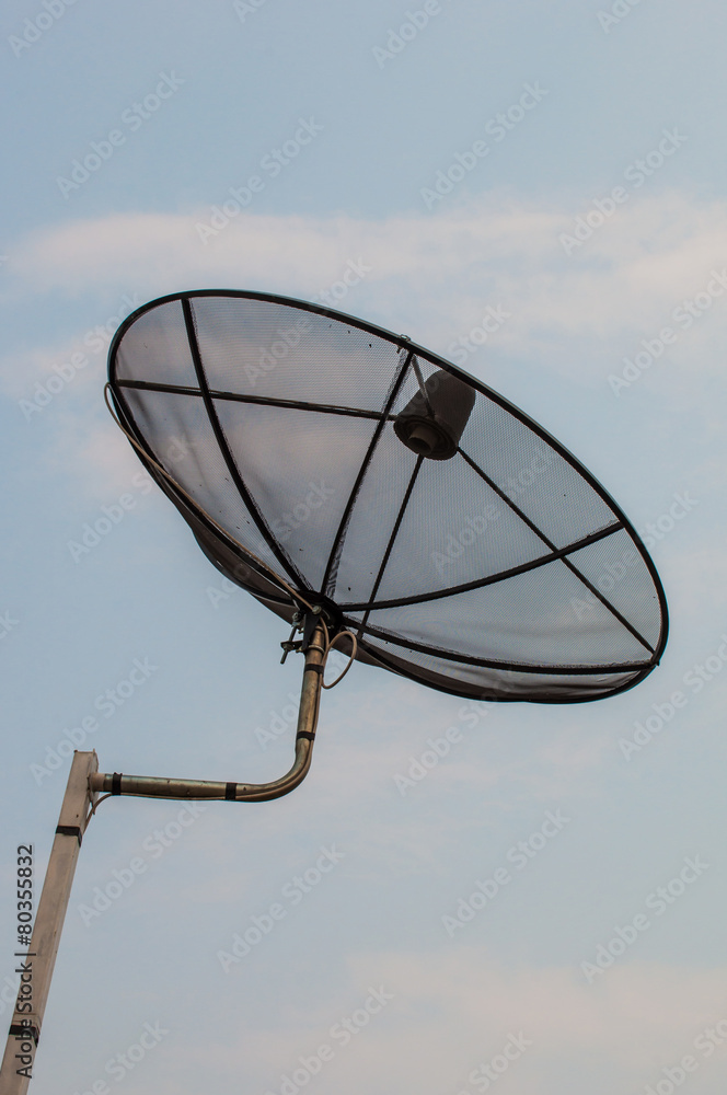 Satellite dish with sky background. Satellite dish with sky background.