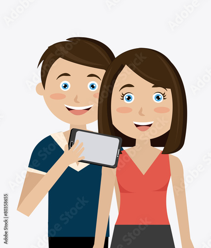 Selfie design, vector illustration.