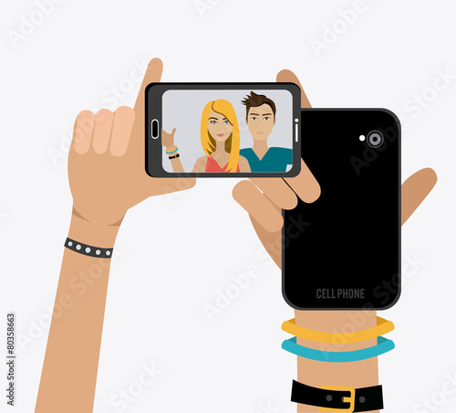 Selfie design, vector illustration.