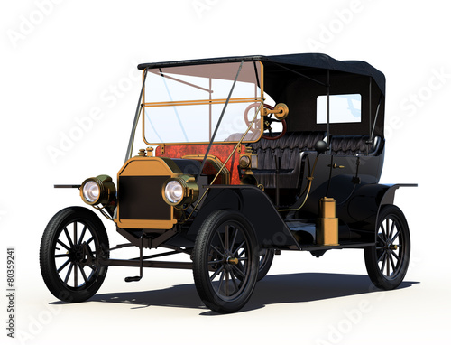 Antique Car with Clipping Path.