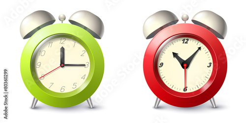 set of two realistic alarm clock