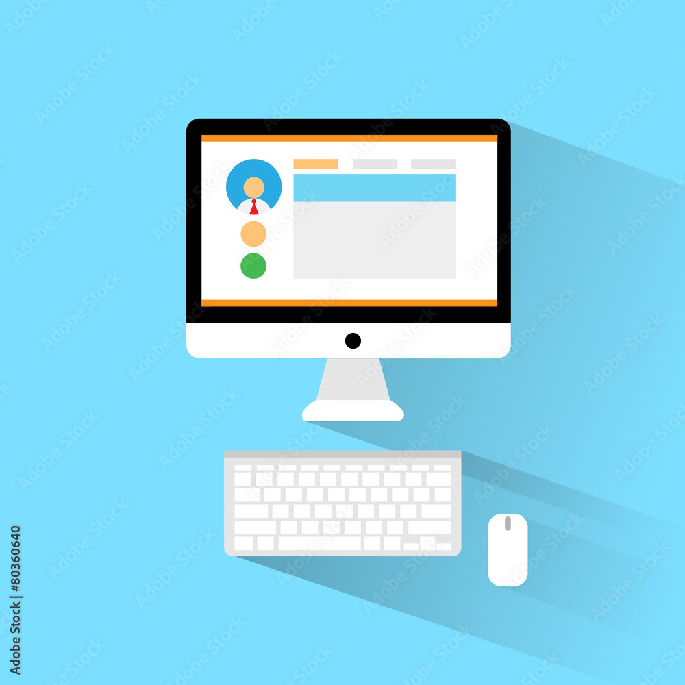 computer workstation workplace flat icon design computer workstation workplace flat icon design