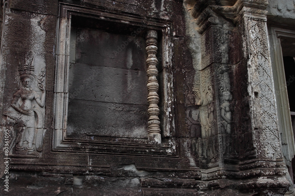 Detail wall decorations of Angkor Wat. Cambodia