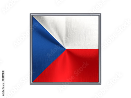 Square metal button with flag of czech republic Free Download Square metal button with flag of czech republic - GFXLoad