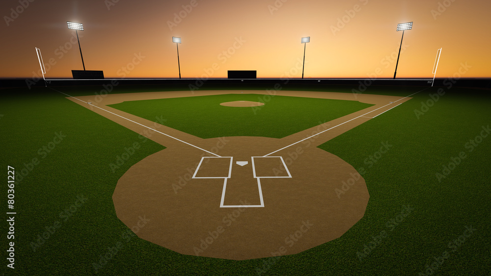 Baseball Stadium Stock Illustration 