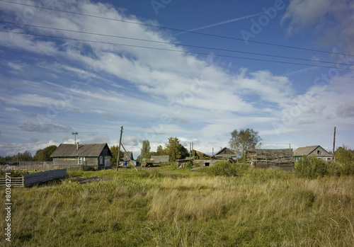landscape of russian village