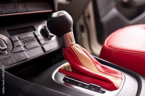 Modern car interior, close up photo