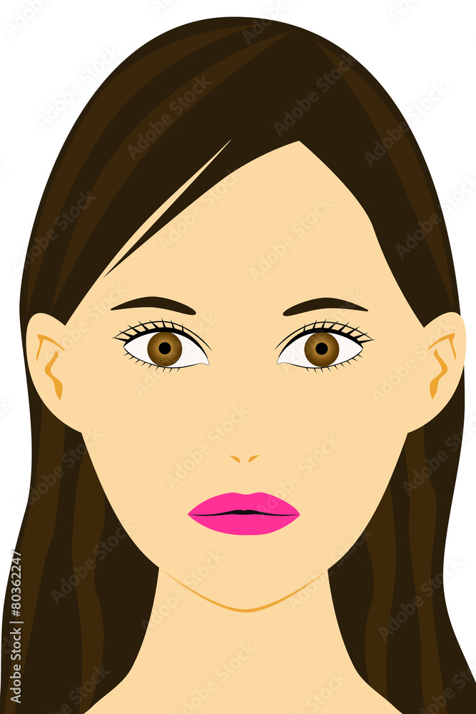きれいな女性の顔のイラスト きれいな女性の顔のイラスト