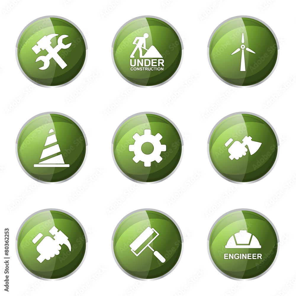Construction Tools Green Vector Button Icon Design Set 2 Construction Tools Green Vector Button Icon Design Set 2