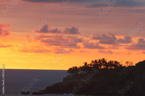 Golden hour at the Sunzal beach in El Salvador