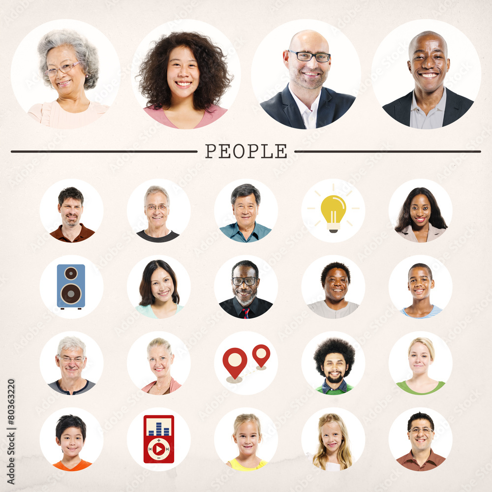 Faces People Diversity Community Portrait Concept Faces People Diversity Community Portrait Concept