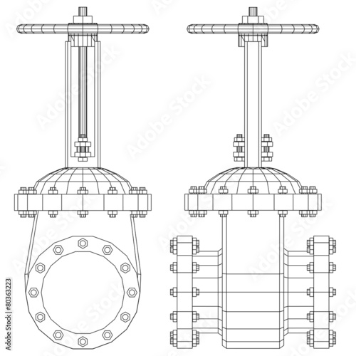 Vector industrial equipment oil and gas valve. EPS 10. Tracing
