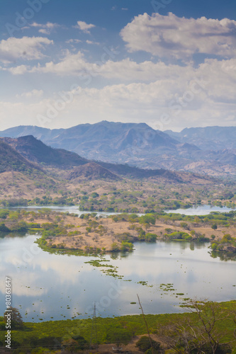 View of Lempa river reservoir in El Salvador