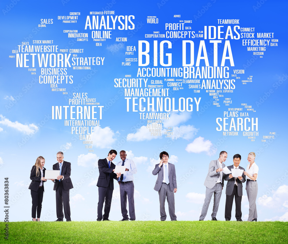 Big Data Storage Information World Map Concept