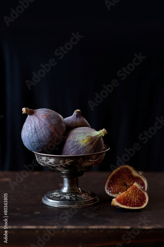Still life with Figs  on dark background
