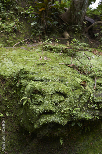 stone face in rock and earth as holy symbol