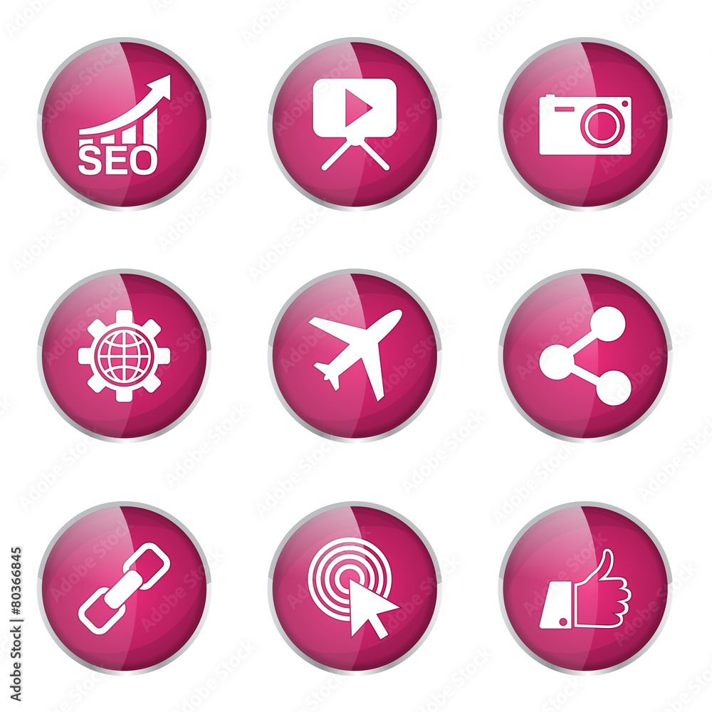 SEO Internet Sign Pink Vector Button Icon Design Set 1 SEO Internet Sign Pink Vector Button Icon Design Set 1