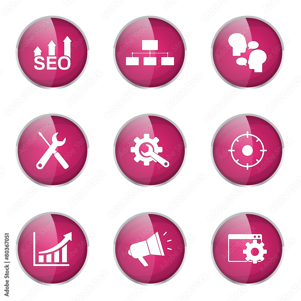 SEO Internet Sign Pink Vector Button Icon Design Set 5 SEO Internet Sign Pink Vector Button Icon Design Set 5