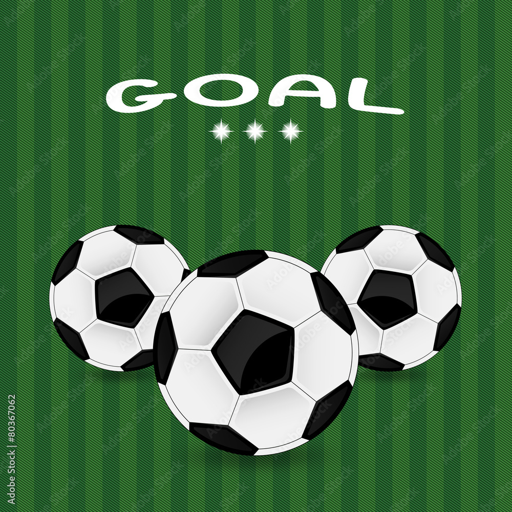 Obraz premium vector illustration of three soccer balls