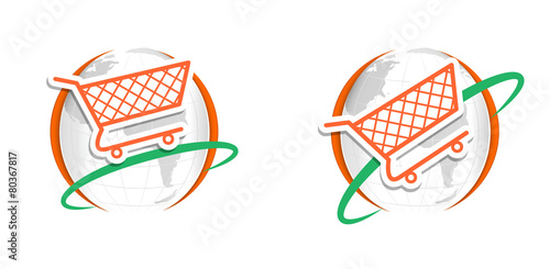 shopping cart logo orange