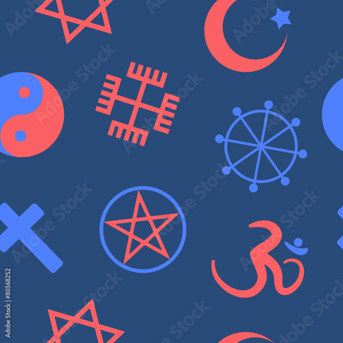 Seamless background with religious symbols