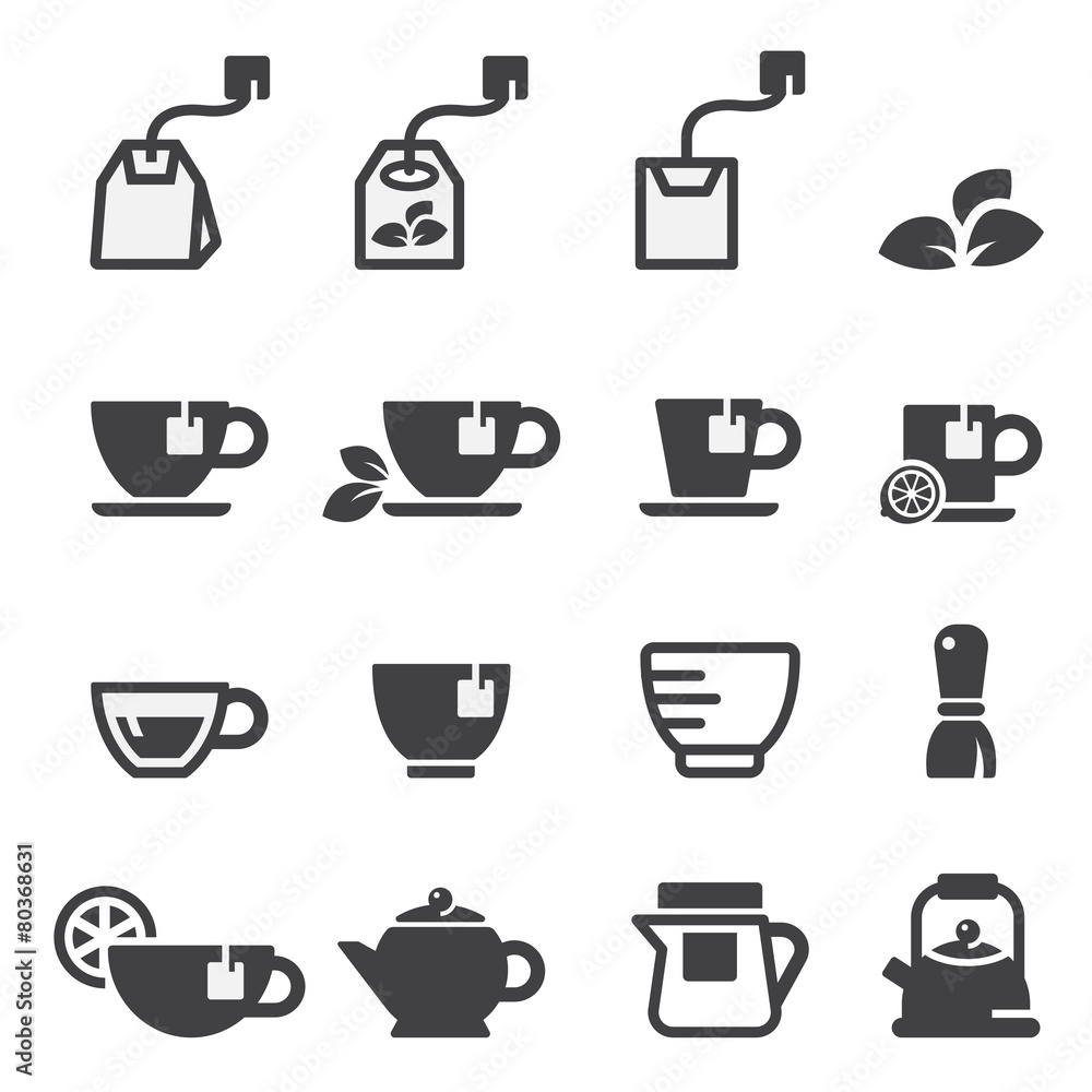 tea icon set tea icon set
