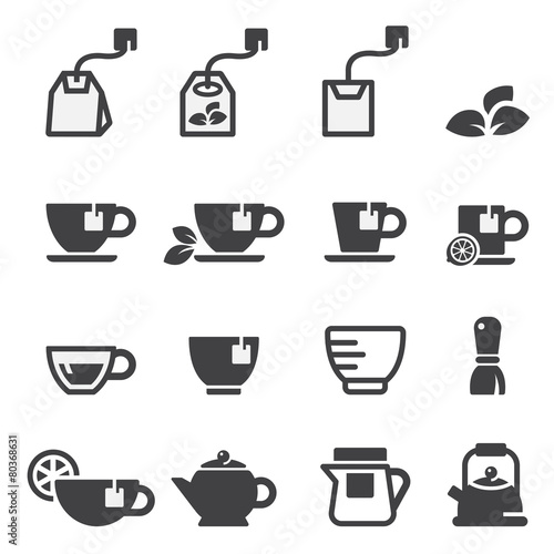 tea icon set