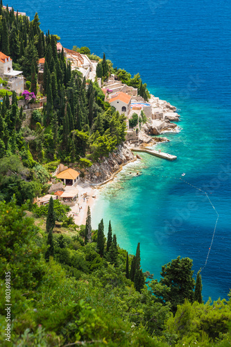 Fototapeta Naklejka Na Ścianę i Meble -  クロアチア　ドゥブロヴニクの海沿い