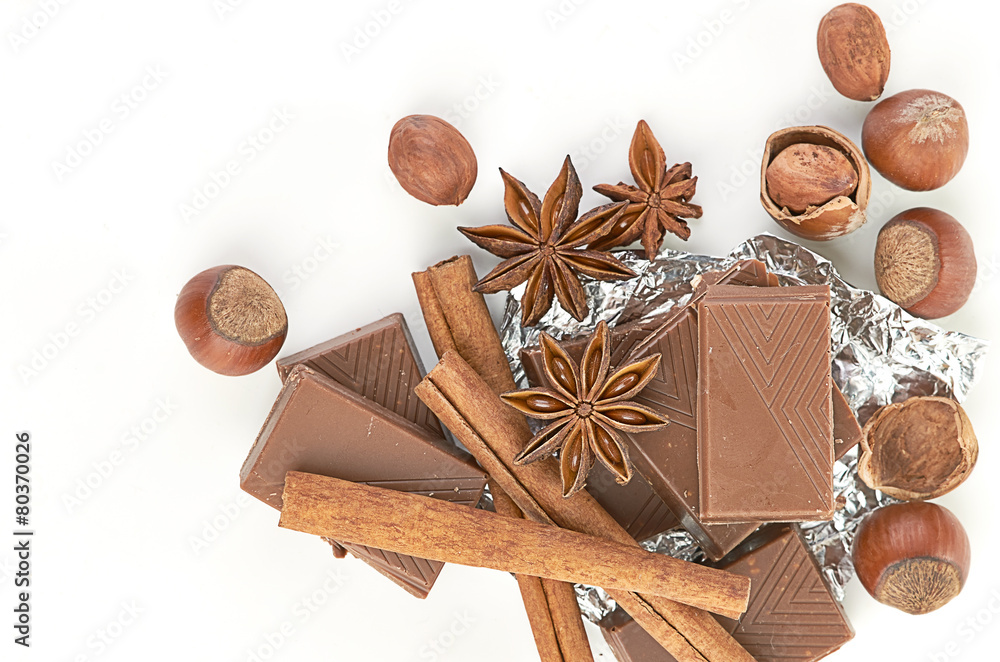 chocolate,nuts and spice chocolate,nuts and spice