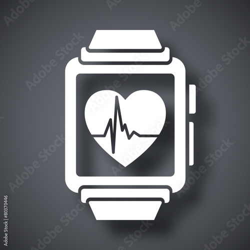 Vector smart watch with health app icon