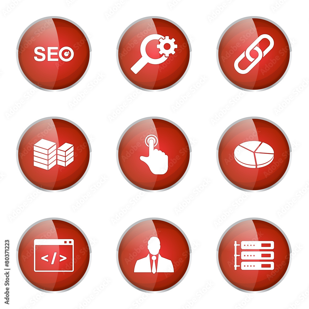 SEO Internet Sign Red Vector Button Icon Design Set 11 SEO Internet Sign Red Vector Button Icon Design Set 11