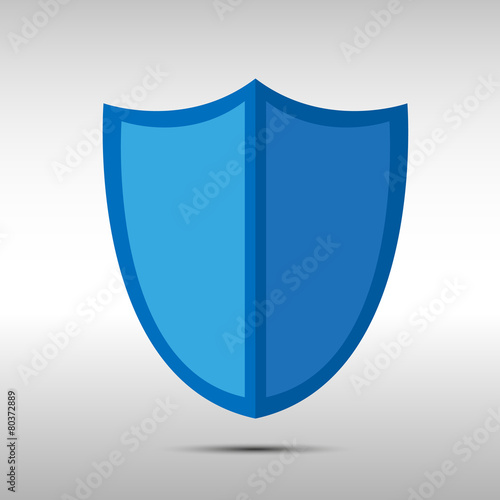 shield icon with shadow on gray background - stock vector