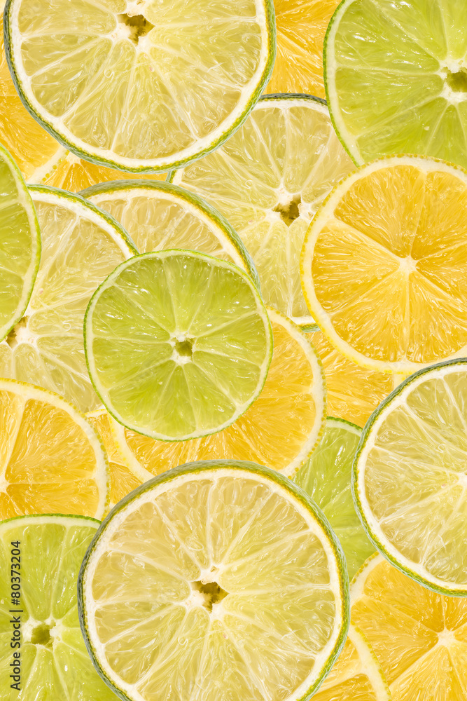Lemon And Lime Slice Abstract Seamless Pattern
