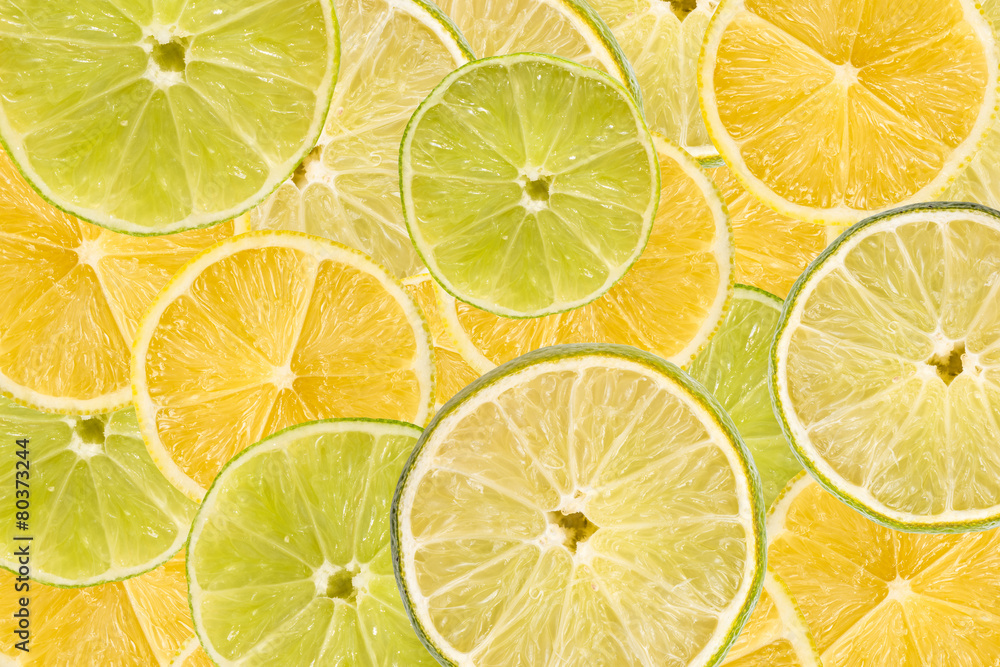 Lemon And Lime Slice Abstract Seamless Pattern