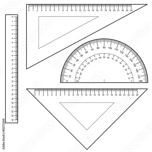 Protractor Ruler set Vector
