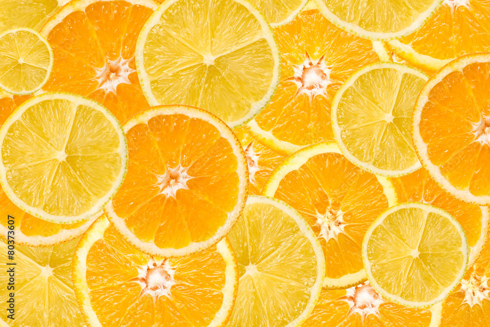 Orange And Lemon Slice Abstract Seamless Pattern