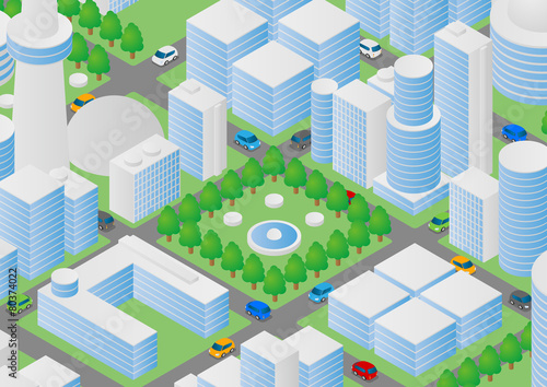 Photography Illustration of buildings and vehicles