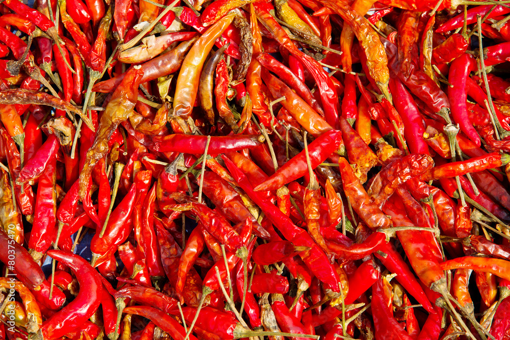 Naklejka premium Dried Red Chilli Background