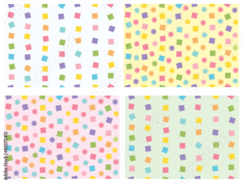 Vector cute colorful seamless patterns.