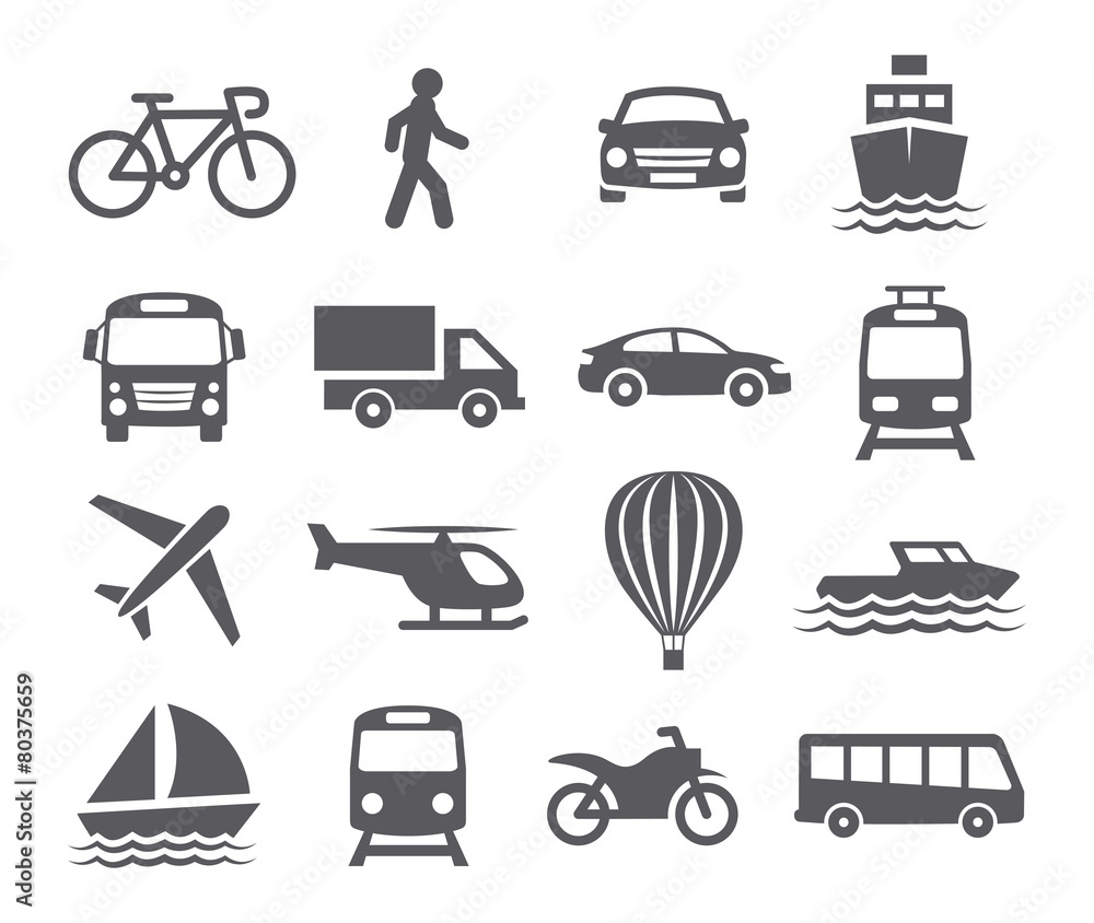 Transport icons - obrazy, fototapety, plakaty 